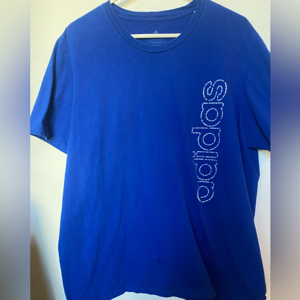 Adidas Amplifier Men's Bold Blue Logo Tee size 2XL